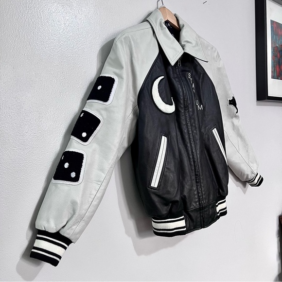 STADIUM by Stadium Good Number #8 Lucky 100% Leather Jacket MSRP$525 - Picture 16 of 16